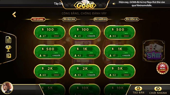 Giới thiệu và kinh nghiệm chơi Sâm cổng game Go88