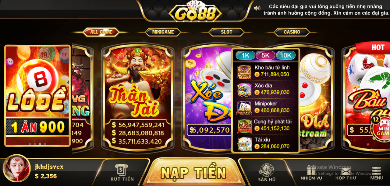 Cổng game bài Go88, game cá cược trực tuyến Go88