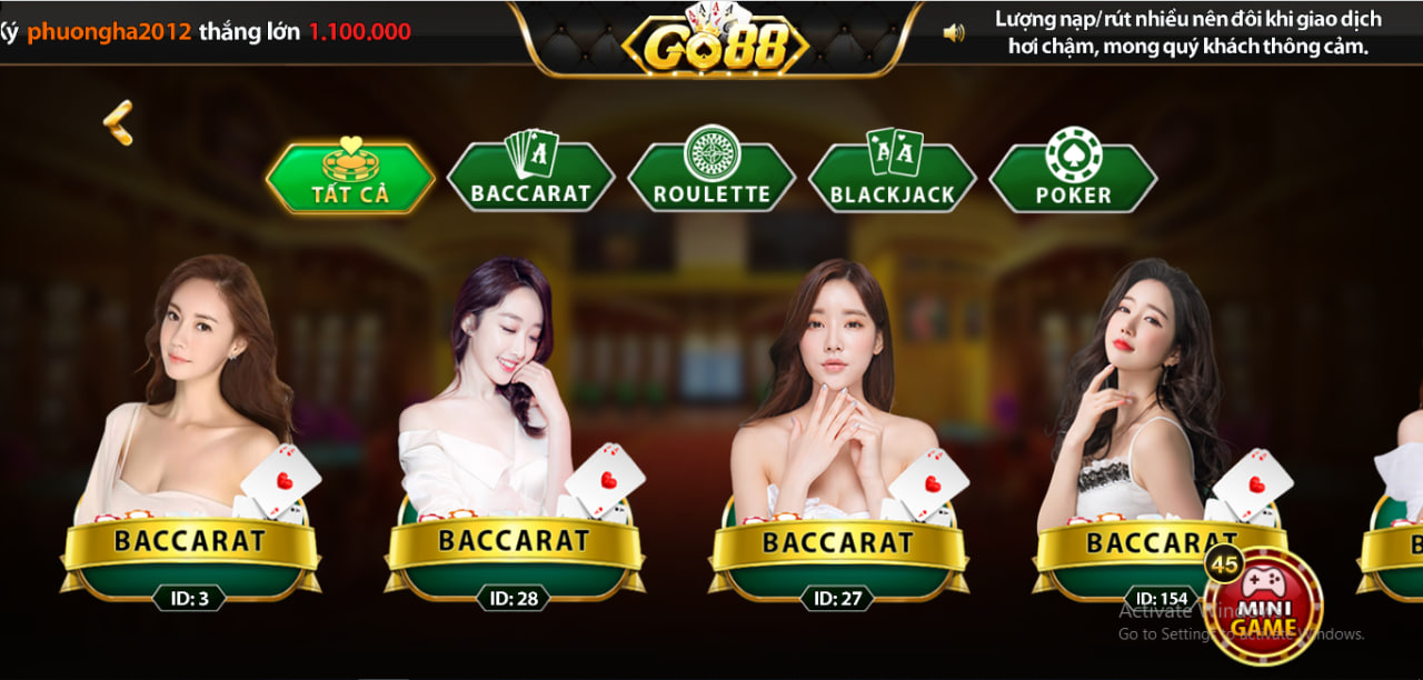 Game casino live Go88 hấp dẫn