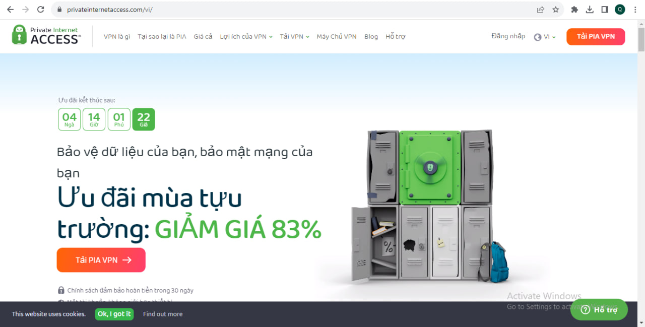 trang web chính thức của ứng dụng PIA